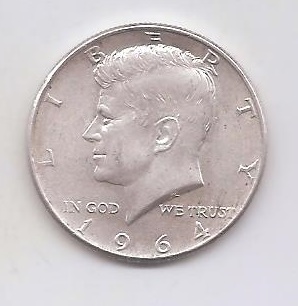 ESTADOS UNIDOS DEL AÑO 1964 DE 1/2 DOLAR